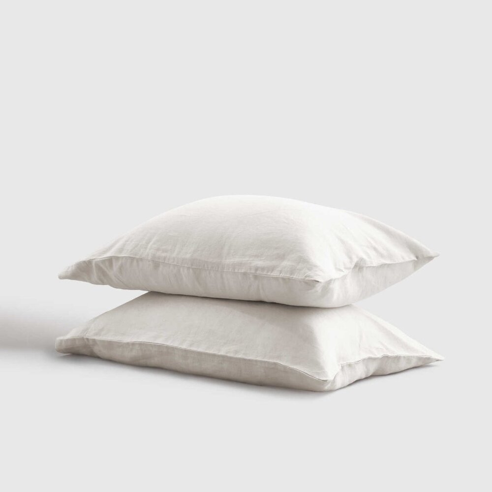 Quince Linen King Pillow Cases - Sand